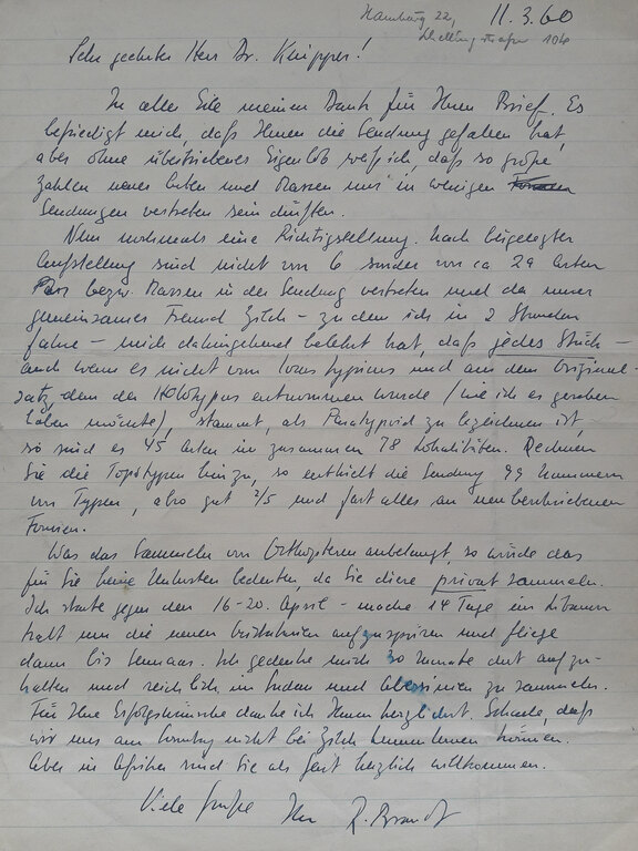Brief von R. Brandt an H. Knipper von 1960